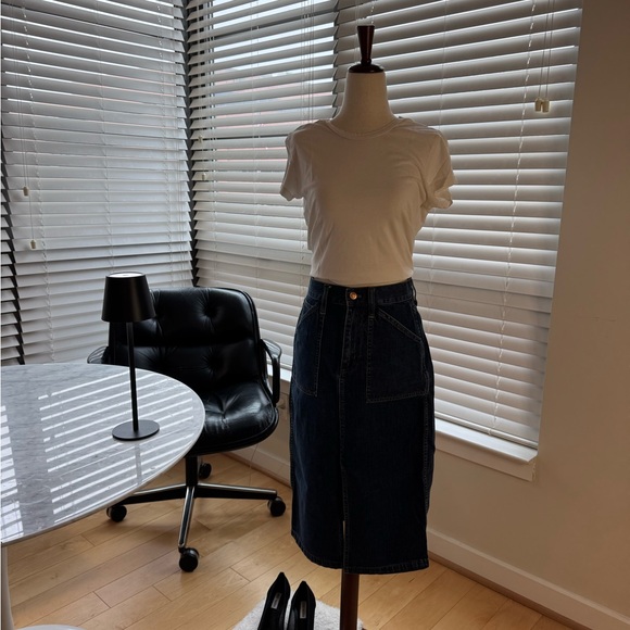 J. Crew Denim Midi Skirt - Picture 1 of 8